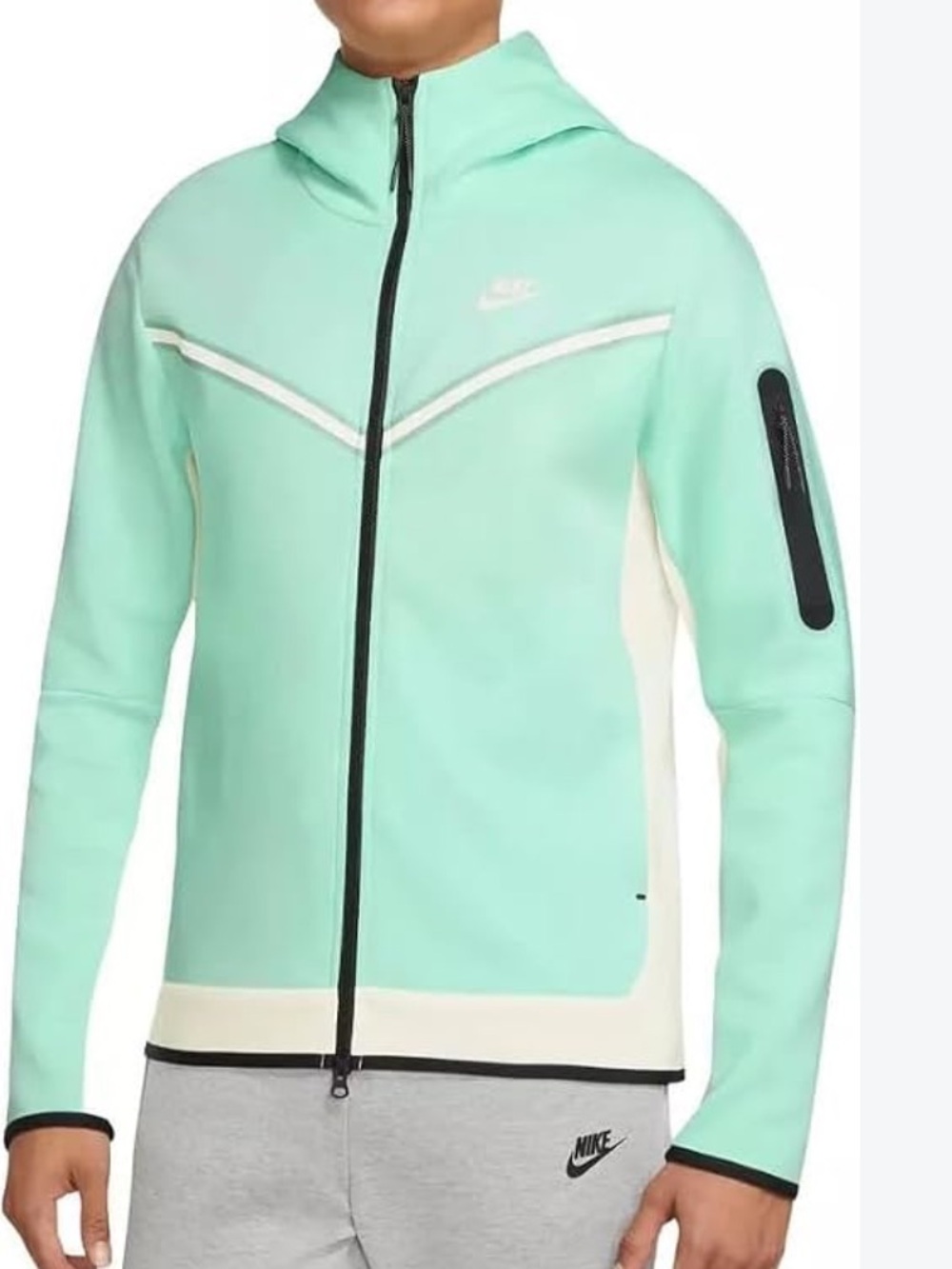 Nike Tech Mint Green & White Full-Zip Performance Jacket size L